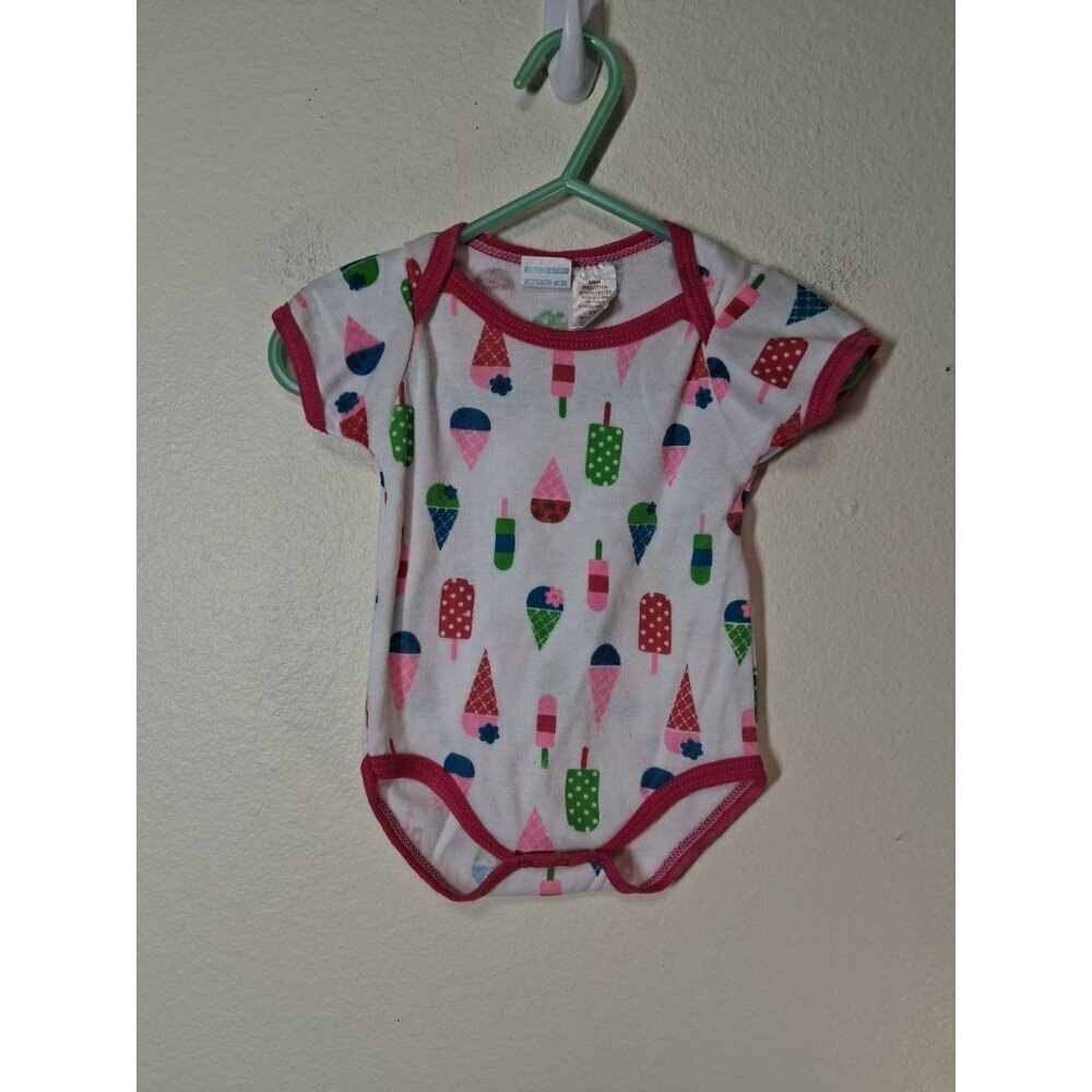 Coney Isle Body Suit Ice Cream Popsicles Baby Girls Size 3-6 Months